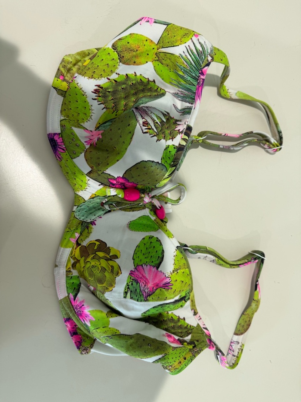 Freya Green & Pink Cactus Print Bikini Top